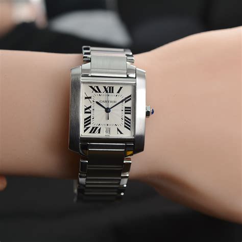 cartier tank stainless steel|cartier tank francaise automatic watch.